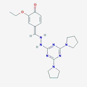 (4E)-4-[[2-(4,6-dipyrrolidin-1-yl-1,3,5-triazin-2-yl)hydrazinyl]methylidene]-2-ethoxycyclohexa-2,5-dien-1-one