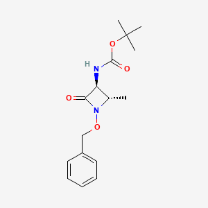 molecular formula C16H22N2O4 B3282762 (3s-trans)-3-[(t-Butyloxycarbonyl)amino]-4-methyl-2-oxo-1-(phenylmethoxy)azetidine CAS No. 75659-16-4