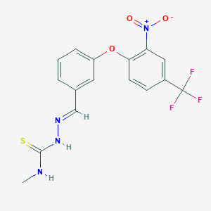 molecular formula C16H13F3N4O3S B328279 (2E)-N-methyl-2-{3-[2-nitro-4-(trifluoromethyl)phenoxy]benzylidene}hydrazinecarbothioamide 