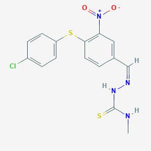 molecular formula C15H13ClN4O2S2 B328282 4-[(4-chlorophenyl)sulfanyl]-3-nitrobenzaldehyde N-methylthiosemicarbazone 