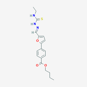 molecular formula C19H23N3O3S B328284 4-(5-{2-[(乙基氨基)羰基硫代]羰基腙基]-2-呋喃基}苯甲酸丁酯 