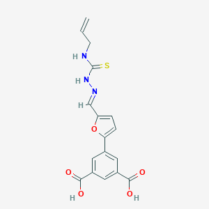 molecular formula C17H15N3O5S B328291 5-(5-{(E)-[2-(prop-2-en-1-ylcarbamothioyl)hydrazinylidene]methyl}furan-2-yl)benzene-1,3-dicarboxylic acid 