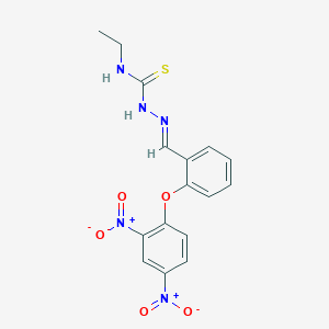 molecular formula C16H15N5O5S B328292 (2E)-2-[2-(2,4-dinitrophenoxy)benzylidene]-N-ethylhydrazinecarbothioamide 