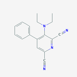 molecular formula C17H16N4 B3282930 3-(Diethylamino)-4-phenylpyridine-2,6-dicarbonitrile CAS No. 75928-86-8