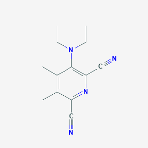 molecular formula C13H16N4 B3282938 3-(Diethylamino)-4,5-dimethylpyridine-2,6-dicarbonitrile CAS No. 75928-87-9