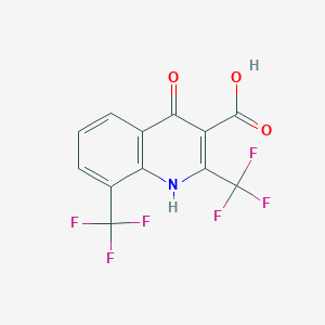 molecular formula C12H5F6NO3 B3282957 4-Hydroxy-2,8-bis(trifluoromethyl)quinoline-3-carboxylic acid CAS No. 75999-54-1
