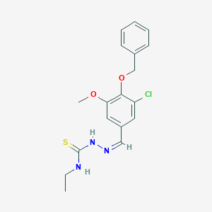 molecular formula C18H20ClN3O2S B328296 4-(benzyloxy)-3-chloro-5-methoxybenzaldehyde N-ethylthiosemicarbazone 