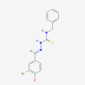 molecular formula C15H13BrFN3S B328298 (2E)-N-benzyl-2-(3-bromo-4-fluorobenzylidene)hydrazinecarbothioamide 
