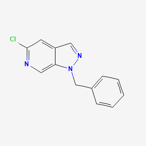 molecular formula C13H10ClN3 B3282993 1H-Pyrazolo[3,4-C]pyridine, 5-chloro-1-(phenylmethyl)- CAS No. 76006-20-7