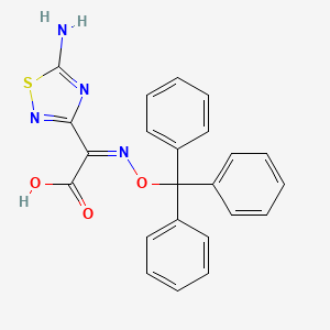 molecular formula C23H18N4O3S B3283006 (Z)-2-(5-Amino-1,2,4-thiadiazol-3-yl)-2-((trityloxy)imino)acetic acid CAS No. 76029-89-5