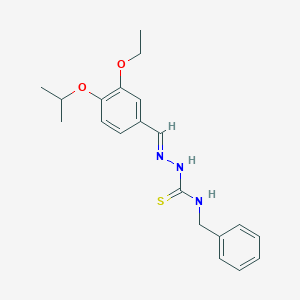 molecular formula C20H25N3O2S B328301 (2E)-N-benzyl-2-[3-ethoxy-4-(propan-2-yloxy)benzylidene]hydrazinecarbothioamide 