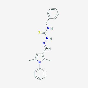 molecular formula C21H22N4S B328304 (2E)-N-benzyl-2-[(2,5-dimethyl-1-phenyl-1H-pyrrol-3-yl)methylidene]hydrazinecarbothioamide 