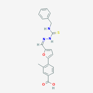 molecular formula C21H19N3O3S B328307 4-(5-{(Z)-[2-(benzylcarbamothioyl)hydrazinylidene]methyl}furan-2-yl)-3-methylbenzoic acid 