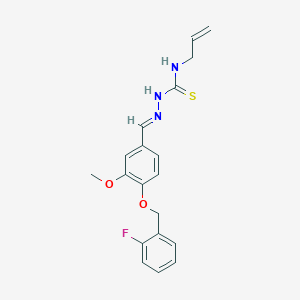 molecular formula C19H20FN3O2S B328310 (2E)-2-{4-[(2-fluorobenzyl)oxy]-3-methoxybenzylidene}-N-(prop-2-en-1-yl)hydrazinecarbothioamide 