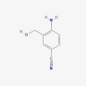 molecular formula C8H8N2O B3283114 4-Amino-3-(hydroxymethyl)benzonitrile CAS No. 76163-62-7