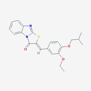 molecular formula C22H22N2O3S B328319 2-(3-ethoxy-4-isobutoxybenzylidene)[1,3]thiazolo[3,2-a]benzimidazol-3(2H)-one 