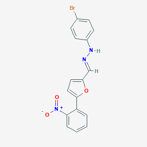 molecular formula C17H12BrN3O3 B328322 (2E)-1-(4-bromophenyl)-2-{[5-(2-nitrophenyl)furan-2-yl]methylidene}hydrazine 
