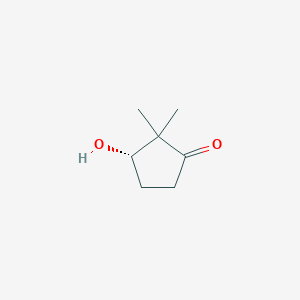 molecular formula C7H12O2 B3283243 Cyclopentanone, 3-hydroxy-2,2-dimethyl-, (3S)- CAS No. 76439-01-5