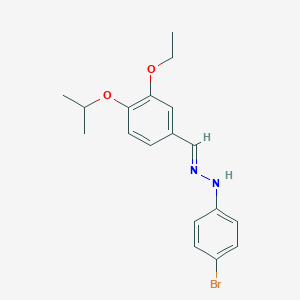 molecular formula C18H21BrN2O2 B328325 3-Ethoxy-4-isopropoxybenzaldehyde (4-bromophenyl)hydrazone 