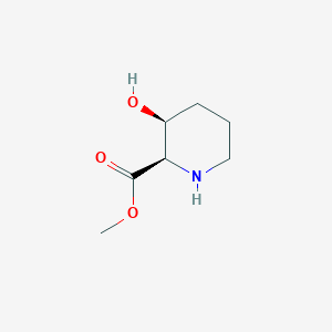 molecular formula C7H13NO3 B3283287 (2R,3S)-Methyl 3-hydroxypiperidine-2-carboxylate CAS No. 765251-99-8