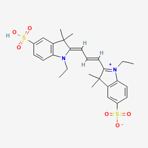 molecular formula C27H32N2O6S2 B3283299 Cy3 (diso3,di et) CAS No. 765265-69-8