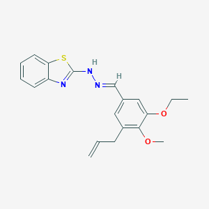 molecular formula C20H21N3O2S B328331 3-Allyl-5-ethoxy-4-methoxybenzaldehyde 1,3-benzothiazol-2-ylhydrazone 