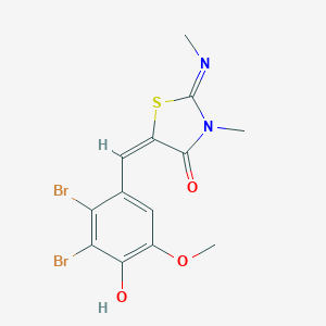 molecular formula C13H12Br2N2O3S B328334 5-(2,3-Dibromo-4-hydroxy-5-methoxybenzylidene)-3-methyl-2-(methylimino)-1,3-thiazolidin-4-one 