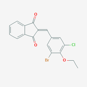 molecular formula C18H12BrClO3 B328336 2-(3-bromo-5-chloro-4-ethoxybenzylidene)-1H-indene-1,3(2H)-dione 