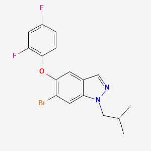 molecular formula C17H15BrF2N2O B3283363 6-Bromo-5-(2,4-difluorophenoxy)-1-isobutyl-1H-indazole CAS No. 765914-75-8