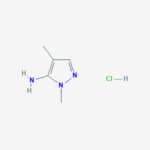 molecular formula C5H10ClN3 B3283384 1,4-二甲基-1H-吡唑-5-胺盐酸盐 CAS No. 76606-33-2