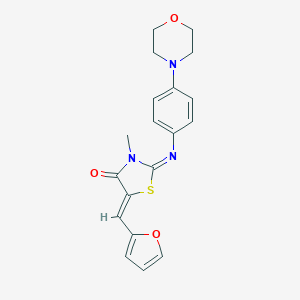 molecular formula C19H19N3O3S B328342 5-(2-Furylmethylene)-3-methyl-2-{[4-(4-morpholinyl)phenyl]imino}-1,3-thiazolidin-4-one 