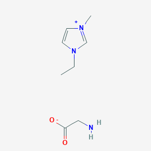 molecular formula C8H15N3O2 B3283429 1-Ethyl-3-methylimidazolium aminoacetate CAS No. 766537-74-0