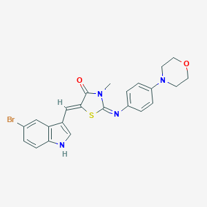 (5Z)-5-[(5-bromo-1H-indol-3-yl)methylidene]-3-methyl-2-(4-morpholin-4-ylphenyl)imino-1,3-thiazolidin-4-one