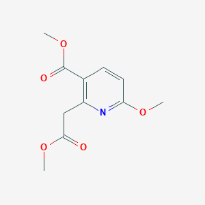 molecular formula C11H13NO5 B3283434 Methyl 6-methoxy-2-(2-methoxy-2-oxoethyl)nicotinate CAS No. 766548-58-7