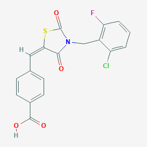 4-{[3-(2-Chloro-6-fluorobenzyl)-2,4-dioxo-1,3-thiazolidin-5-ylidene]methyl}benzoic acid