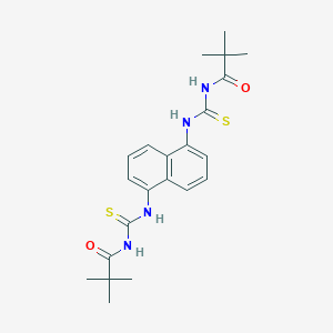 molecular formula C22H28N4O2S2 B328357 N-(2,2-dimethylpropanoyl)-N'-[5-({[(2,2-dimethylpropanoyl)amino]carbothioyl}amino)-1-naphthyl]thiourea 