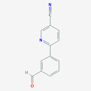 molecular formula C13H8N2O B3283594 6-(3-Formylphenyl)nicotinonitrile CAS No. 769972-01-2