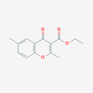 molecular formula C14H14O4 B3283607 2,6-二甲基-4-氧代-4H-色满-3-羧酸乙酯 CAS No. 77037-49-1