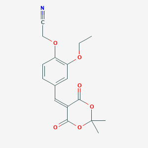 molecular formula C17H17NO6 B328362 {4-[(2,2-Dimethyl-4,6-dioxo-1,3-dioxan-5-ylidene)methyl]-2-ethoxyphenoxy}acetonitrile 