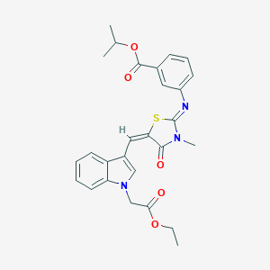 isopropyl 3-[(5-{[1-(2-ethoxy-2-oxoethyl)-1H-indol-3-yl]methylene}-3-methyl-4-oxo-1,3-thiazolidin-2-ylidene)amino]benzoate