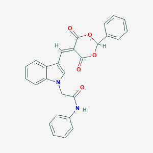 molecular formula C27H20N2O5 B328369 2-{3-[(4,6-dioxo-2-phenyl-1,3-dioxan-5-ylidene)methyl]-1H-indol-1-yl}-N-phenylacetamide 