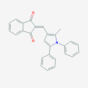 molecular formula C27H19NO2 B328370 2-[(2-methyl-1,5-diphenyl-1H-pyrrol-3-yl)methylene]-1H-indene-1,3(2H)-dione 