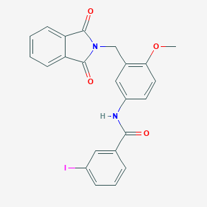 molecular formula C23H17IN2O4 B328374 N-{3-[(1,3-dioxo-1,3-dihydro-2H-isoindol-2-yl)methyl]-4-methoxyphenyl}-3-iodobenzamide 
