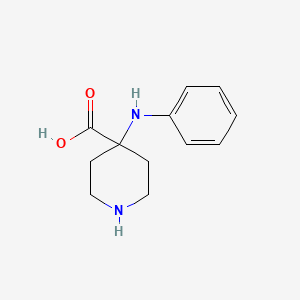 molecular formula C12H16N2O2 B3283752 4-Anilinoisonipecotic acid CAS No. 772283-93-9