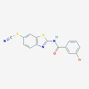 2-[(3-Bromobenzoyl)amino]-1,3-benzothiazol-6-yl thiocyanate