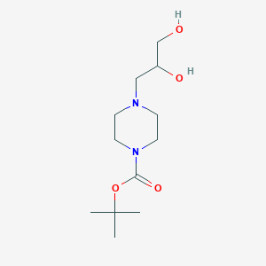 molecular formula C12H24N2O4 B3283767 1-Piperazinecarboxylic acid, 4-(2,3-dihydroxypropyl)-, 1,1-dimethylethyl ester CAS No. 77278-79-6