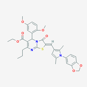 ethyl 2-{[1-(1,3-benzodioxol-5-yl)-2,5-dimethyl-1H-pyrrol-3-yl]methylene}-5-(2,5-dimethoxyphenyl)-3-oxo-7-propyl-2,3-dihydro-5H-[1,3]thiazolo[3,2-a]pyrimidine-6-carboxylate