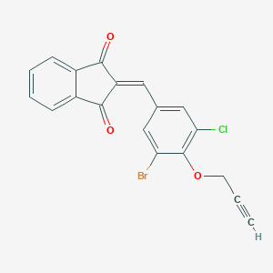 molecular formula C19H10BrClO3 B328379 2-[3-bromo-5-chloro-4-(prop-2-yn-1-yloxy)benzylidene]-1H-indene-1,3(2H)-dione 