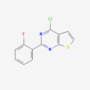 molecular formula C12H6ClFN2S B3283797 4-Chloro-2-(2-fluorophenyl)thieno[2,3-d]pyrimidine CAS No. 773140-11-7