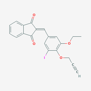 molecular formula C21H15IO4 B328380 2-[3-ethoxy-5-iodo-4-(prop-2-yn-1-yloxy)benzylidene]-1H-indene-1,3(2H)-dione 